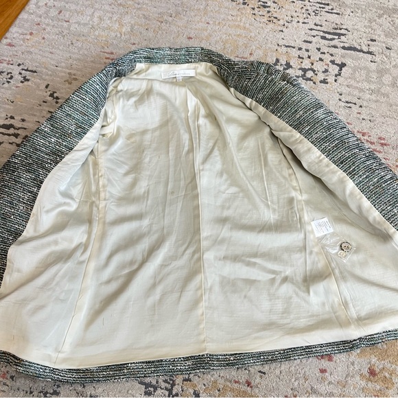 Lovers + Friends Tweed Relaxed Long Button Blazer Preppy Gray - Picture 8 of 14